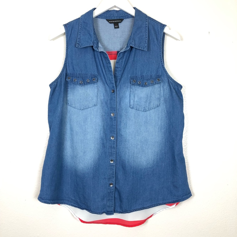 Rock & Republic | American Flag Button Up | L